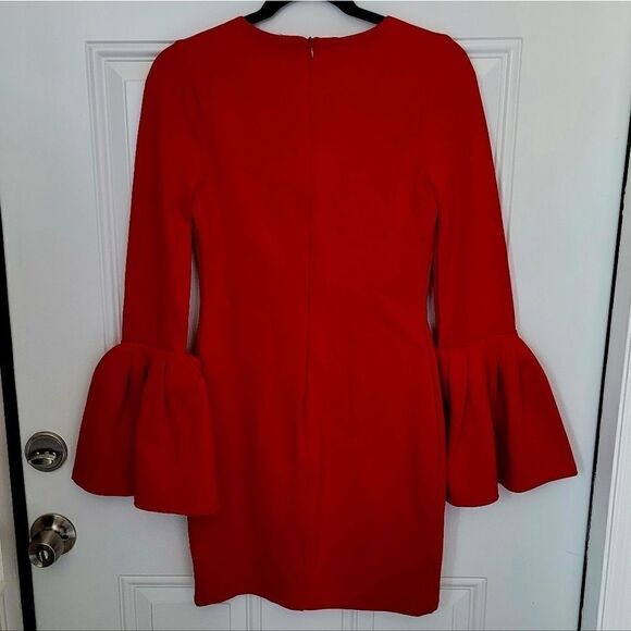 Just Me red bell sleeve midi dress size Small - Picture 10 of 15